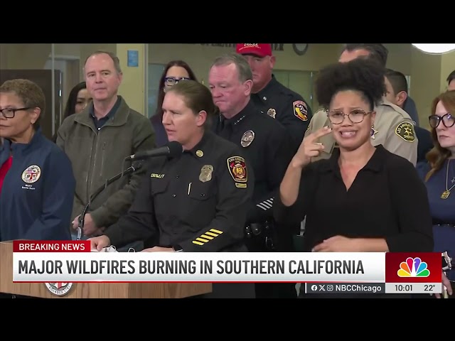 ⁣Major wildfires continue burning in Southern California