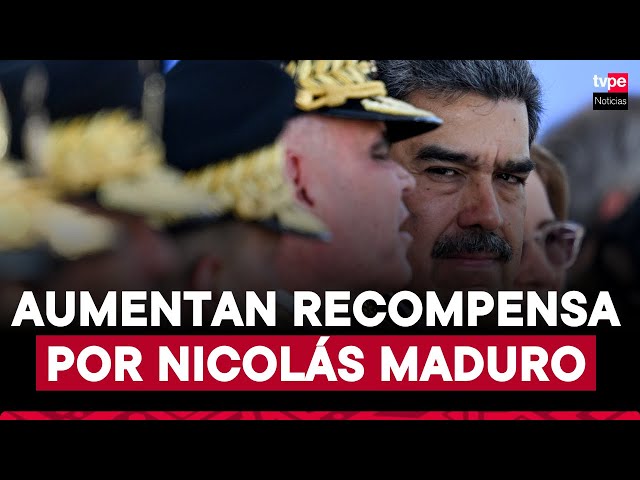 ⁣EE. UU. sube a 25 millones de dólares la recompensa por captura de Nicolás Maduro y Diosdado Cabello