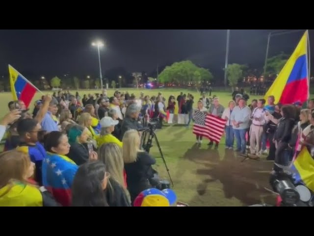 ⁣Venezuelans gather in Doral, hours after Maduro is sworn in as president