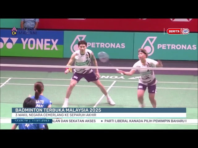 ⁣11 JAN 2025 -B.TGH HARI- BADMINTON TERBUKA MALAYSIA 2025: 3 WAKIL NEGARA CEMERLANG KE SEPARUH AKHIR