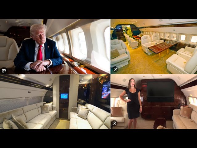 ⁣¡Dentro del avión privado de cien millones de dólares de Donald Trump!