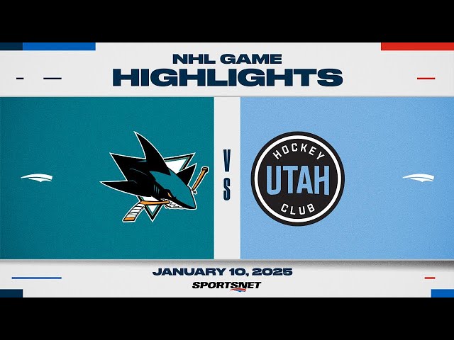 ⁣NHL Highlights | Sharks vs. Utah HC - January 10, 2025