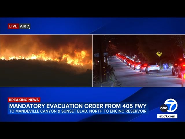 ⁣Palisades Fire evacuation order expanded to include Encino, Brentwood, Getty Center