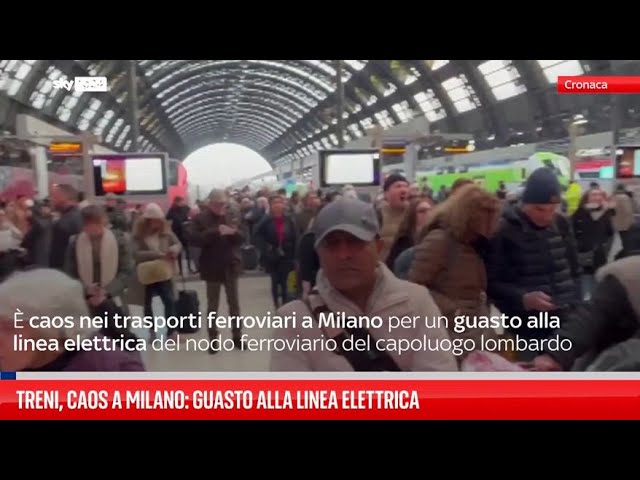 ⁣Treni, caos a Milano: guasto alla linea elettrica