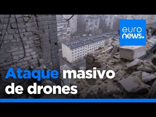 ⁣Al menos nueve heridos en un ataque masivo de drones rusos en varias regiones de Ucrania