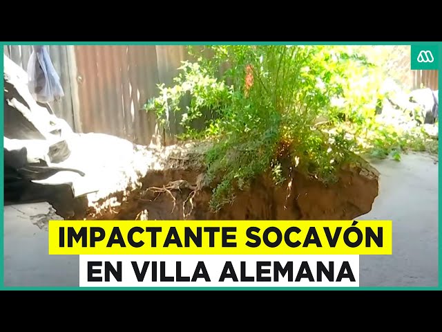 ⁣Impactante socavón de 10 metros en Villa Alemana: Lleva meses sin ser reparado