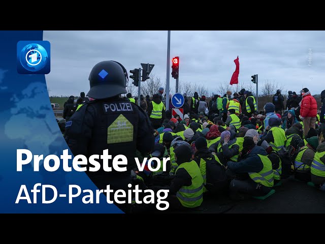 ⁣AfD-Parteitag: Stundenlange Verspätung wegen massiver Proteste