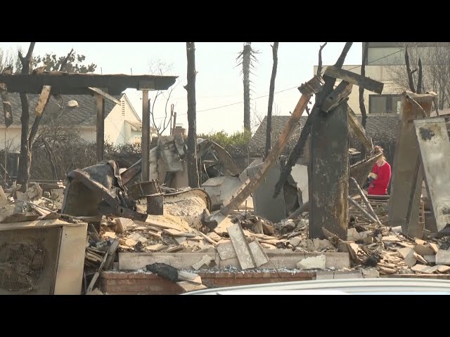 ⁣People return to Pacific Palisades and find their homes reduced to ashes by wildfire