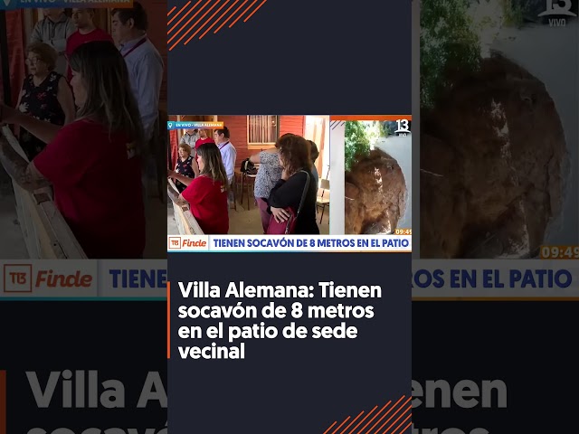 ⁣Socavón de 8 metros en sede vecinal de Villa Alemana