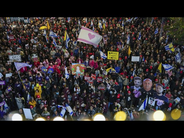 ⁣Demonstrators and authorities clash in Tel Aviv protests