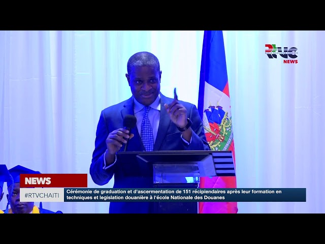 ⁣Discours du ministre de l'économie et des finances Alfred Métélus durant la cérémonie de gradua