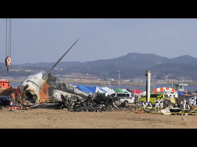 ⁣Black boxes in South Korean plane crash stopped recording minutes before impact