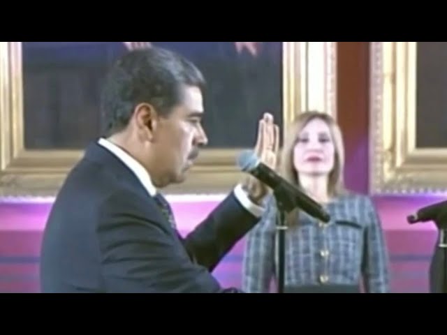 ⁣Venezuela's Nicolas Maduro sworn in for third term after disputed election