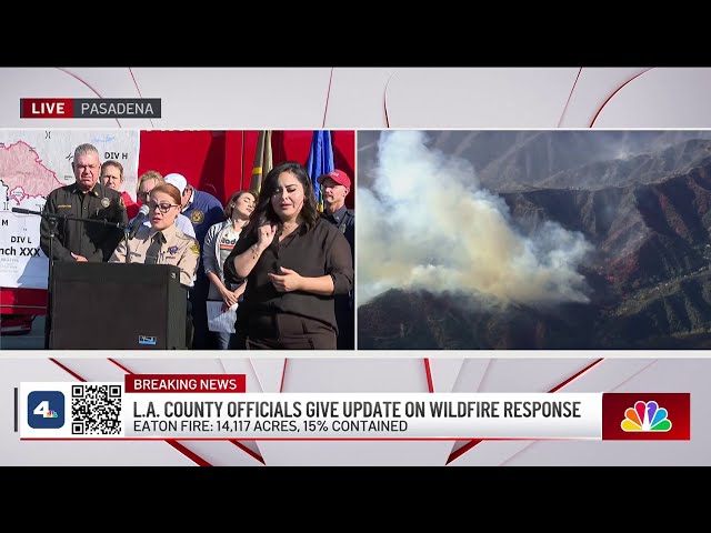 ⁣LA County officials give update on response to wildfires Saturday