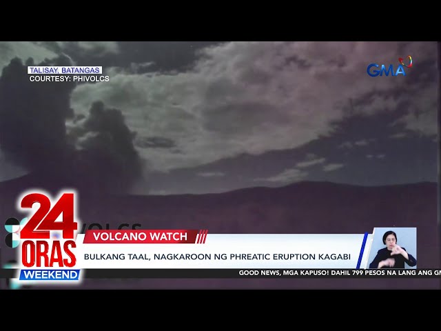 ⁣Bulkang Taal, nagkaroon ng phreatic eruption kagabi | 24 Oras Weekend