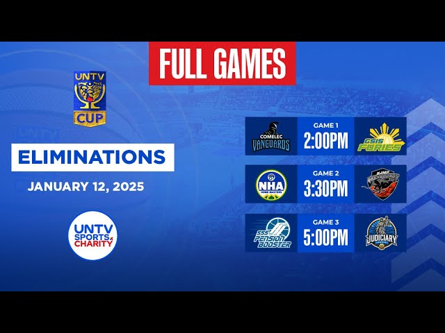 ⁣LIVE FULL GAMES: UNTV Cup Season 11 Eliminations at Paco Arena, Manila | January 12, 2025