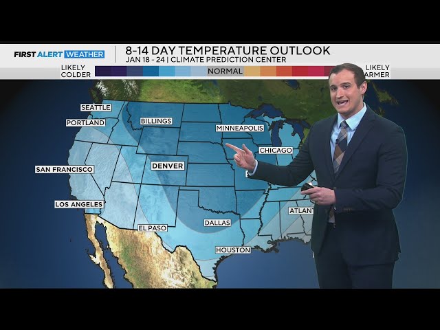 ⁣Temperatures warm for the week ahead in Denver, arctic blasts expected next weekend