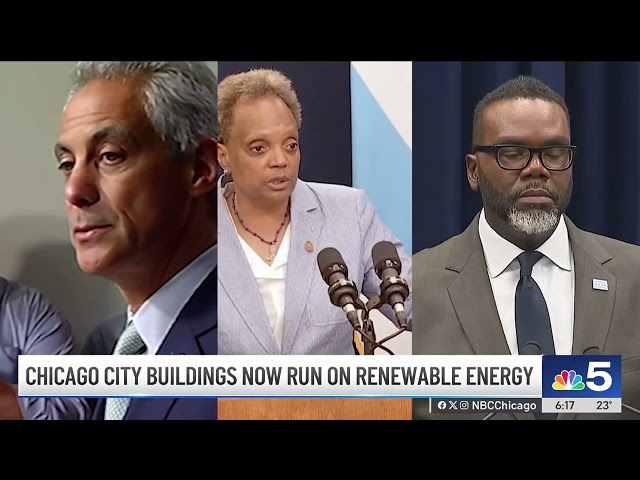 ⁣Chicago city buildings now solely running on renewable energy