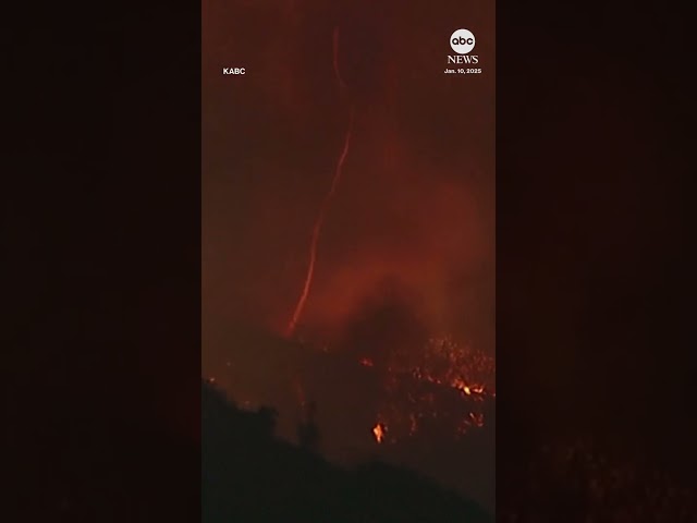 ⁣Fire tornadoes spotted in Pacific Palisades inferno