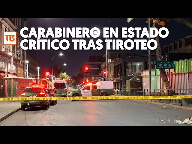 ⁣Delincuente abatido y Carabinero herido en tiroteo en Santiago Centro