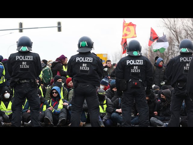 ⁣Protesters gather against far-right AfD party in Germany