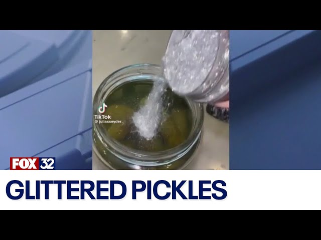 ⁣The latest TikTok trend: Glitter pickles, or "glickles"