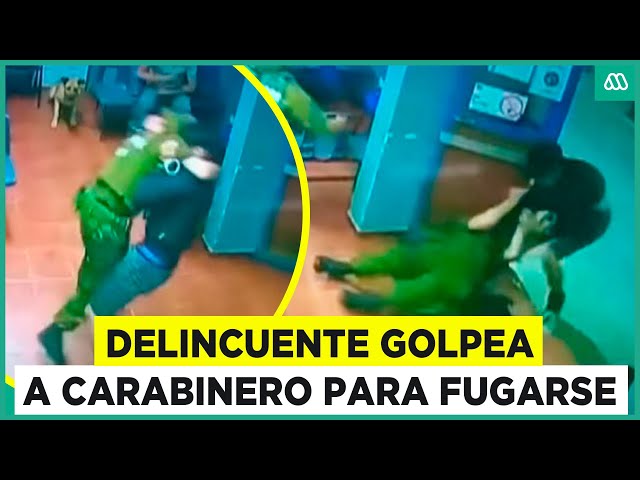 ⁣Brutal pelea a puños entre Carabineros y delincuentes que estaban detenidos: Intentaron fugarse