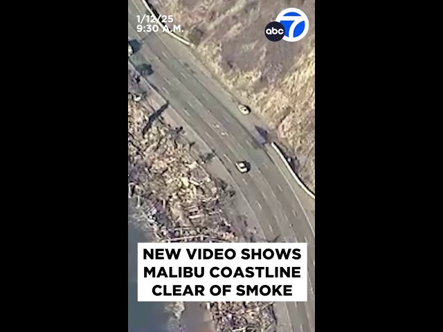 ⁣New AIR7 video shows Malibu coastline without smoke from Palisades Fire