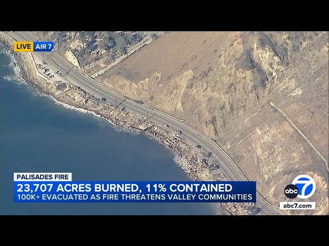 ⁣New AIR7 video shows Malibu coastline without layer of smoke from Palisades Fire