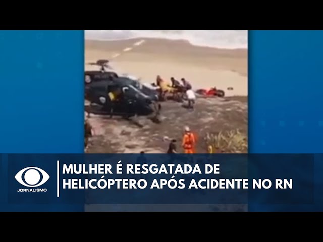 ⁣Mulher é resgatada de helicóptero após acidente no RN | Band em alta