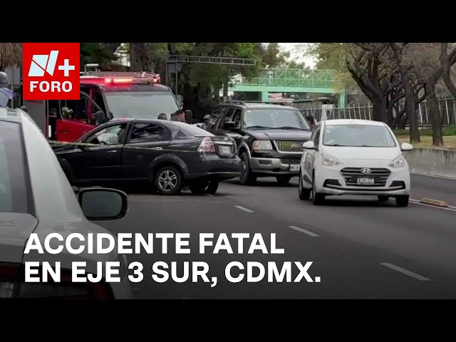 ⁣Una persona muere tras chocar su automóvil contra un árbol en Eje 3 Sur, CDMX - Las Noticias