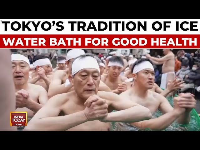 ⁣Tokyo's Kanchu Misogi Festival Sees 80 Dive Into Ice Water For Good Health In Japan | India Tod