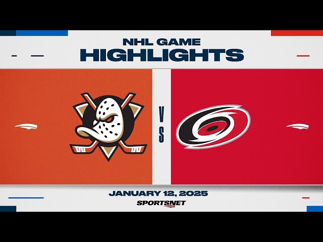 ⁣NHL Highlights | Ducks vs. Hurricanes - January 12, 2025