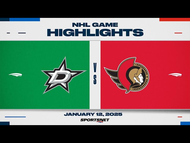 ⁣NHL Highlights | Stars vs. Senators - January 12, 2025