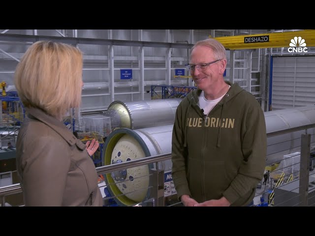 ⁣Blue Origin CEO talks to CNBC's Morgan Brennan on the eve of the company's New Glenn rocke