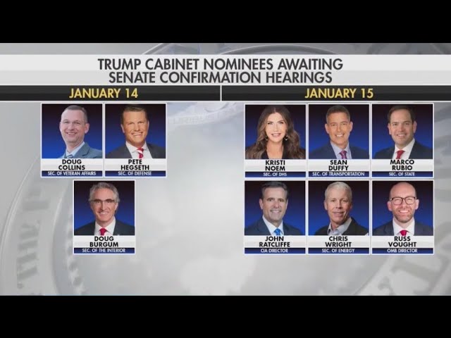 ⁣Senate confirmation hearings scheduled for this week