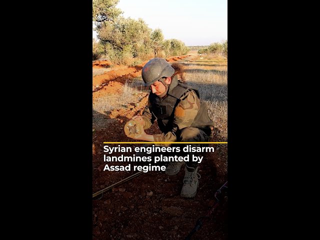 ⁣Syrian engineers disarm landmines planted by Assad regime | AJ#shorts