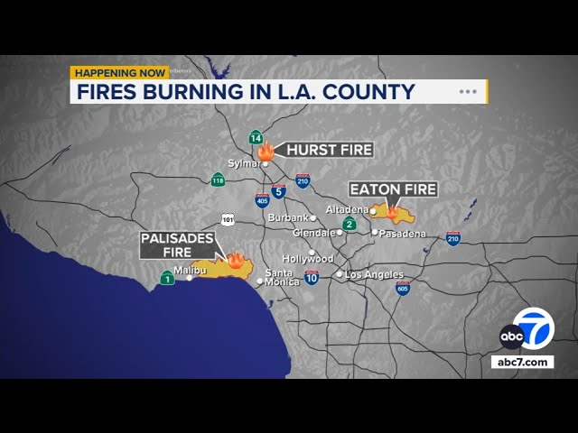 ⁣Latest on the wildfires burning across Los Angeles County