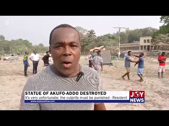 ⁣Statue of Akufo-Addo destroyed: It's very unfortunate; the culprits must be punished - Resident