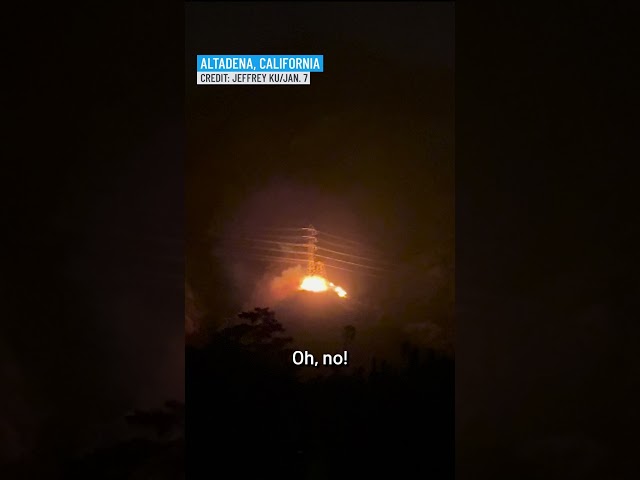 ⁣Altadena couple capture video of start of Eaton Fire