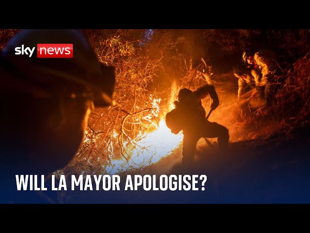 ⁣Los Angeles city mayor asked about fire budget cuts - does she owe an apology?