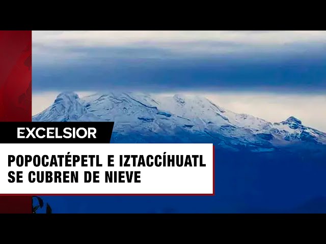 ⁣Popocatépetl e Iztaccíhuatl ofrecen hermosa postal invernal