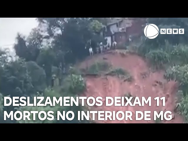 ⁣Deslizamentos de terra deixam 11 mortos no interior de MG