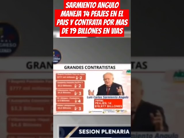 ⁣SaRMIENTO ANGULO MANEJA 14 PEAJES EN EL PAIS Y CONTRATA POR MAS DE 19 BILLONES EN VIAS