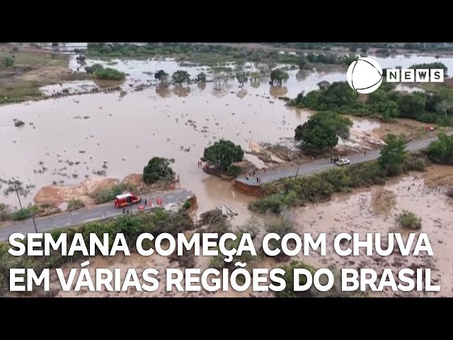 ⁣Previsão é de mais chuva para diversas regiões do Brasil