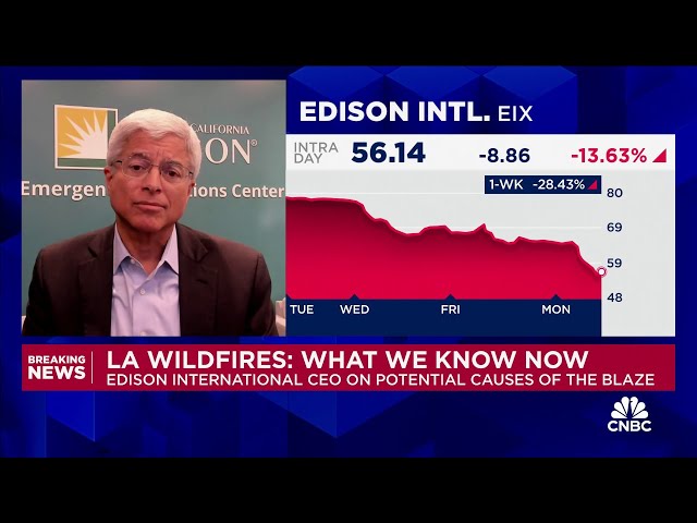 ⁣Edison International CEO: Do not see anamolies pointing to power lines being the cause of CA fires