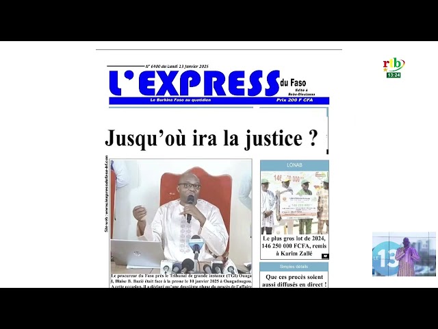 ⁣La sortie du Procureur du Faso, la 29e édition du FESPACO sont les grands titres des quotidiens