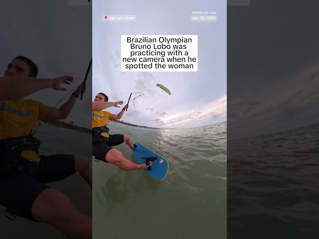 ⁣An Olympic kitesurfer rescued a woman who appeared to be drowning at sea