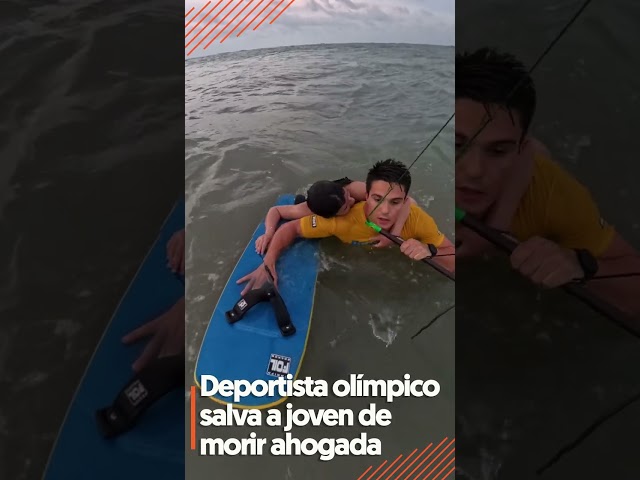 ⁣Deportista olímpico salva de morir ahogada a joven en playa de Brasil