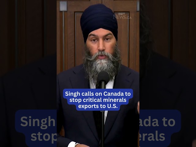 ⁣Singh calls on Canada to stop critical minerals exports to U.S.